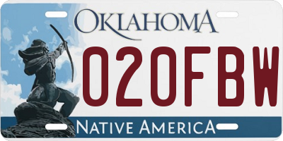 OK license plate 020FBW
