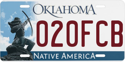 OK license plate 020FCB