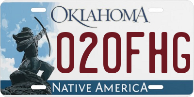 OK license plate 020FHG