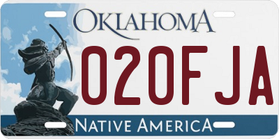 OK license plate 020FJA