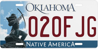 OK license plate 020FJG
