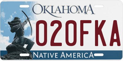 OK license plate 020FKA