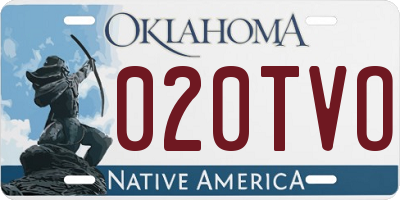 OK license plate 020TVO