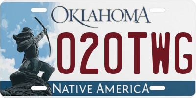 OK license plate 020TWG