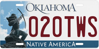 OK license plate 020TWS