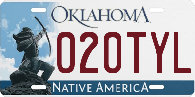OK license plate 020TYL
