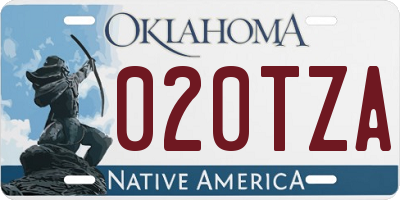OK license plate 020TZA