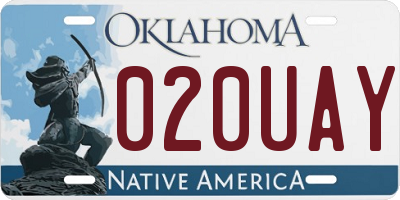 OK license plate 020UAY
