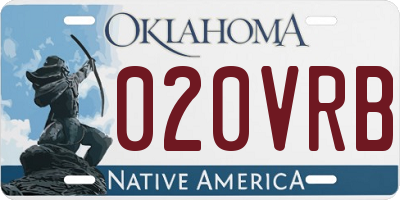 OK license plate 020VRB