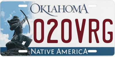 OK license plate 020VRG