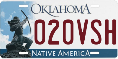 OK license plate 020VSH