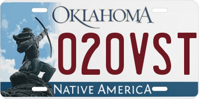 OK license plate 020VST