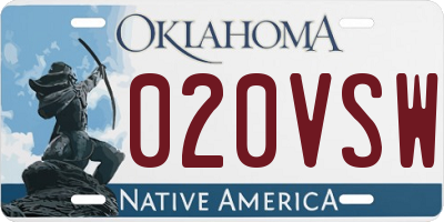 OK license plate 020VSW