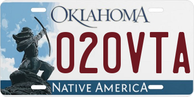 OK license plate 020VTA