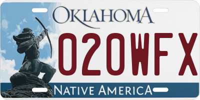 OK license plate 020WFX