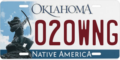 OK license plate 020WNG
