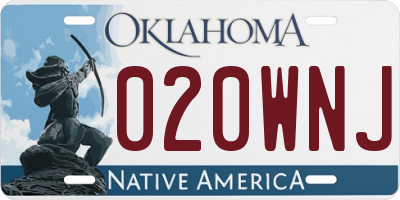 OK license plate 020WNJ