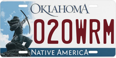 OK license plate 020WRM