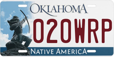 OK license plate 020WRP