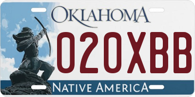 OK license plate 020XBB