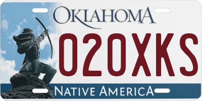 OK license plate 020XKS