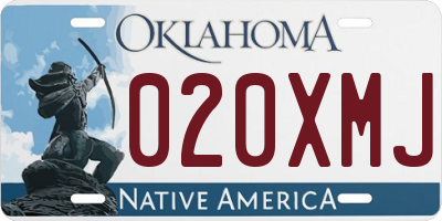 OK license plate 020XMJ