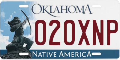 OK license plate 020XNP