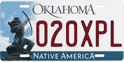 OK license plate 020XPL