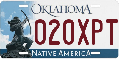 OK license plate 020XPT