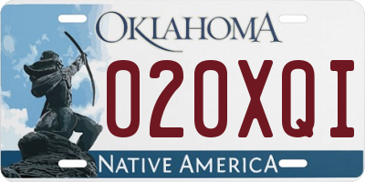 OK license plate 020XQI