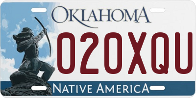 OK license plate 020XQU