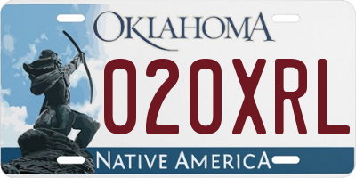 OK license plate 020XRL