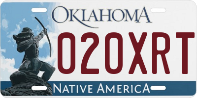 OK license plate 020XRT