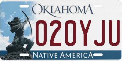 OK license plate 020YJU
