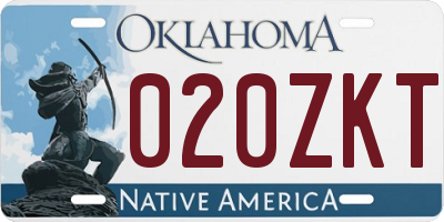 OK license plate 020ZKT