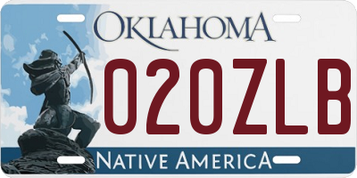 OK license plate 020ZLB