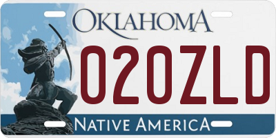 OK license plate 020ZLD