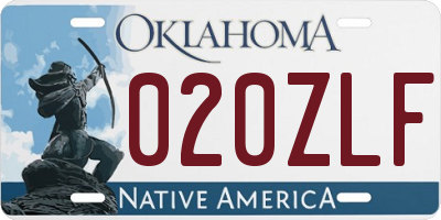 OK license plate 020ZLF