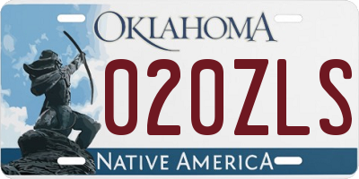 OK license plate 020ZLS