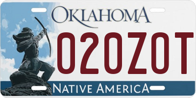 OK license plate 020ZOT