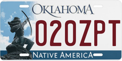 OK license plate 020ZPT