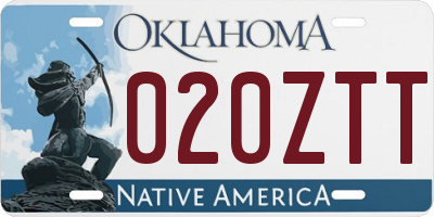 OK license plate 020ZTT