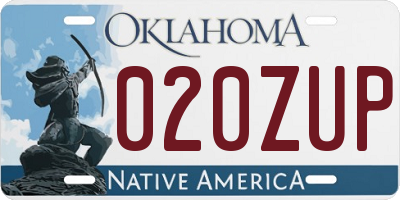 OK license plate 020ZUP