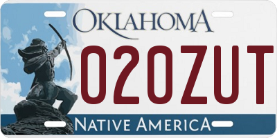 OK license plate 020ZUT