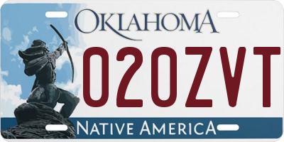 OK license plate 020ZVT