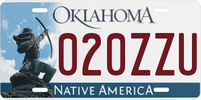 OK license plate 020ZZU