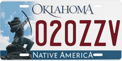 OK license plate 020ZZV