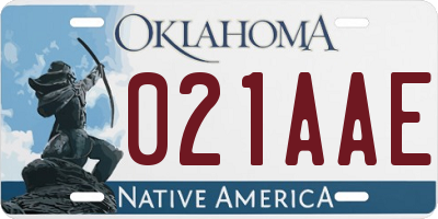 OK license plate 021AAE