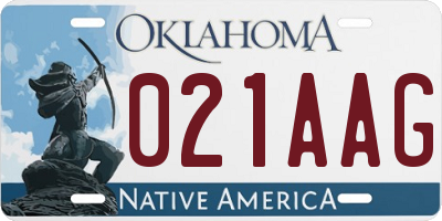 OK license plate 021AAG