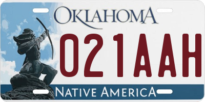 OK license plate 021AAH